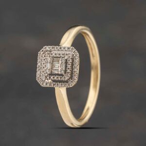 Pre-Owned 9ct Yellow Gold 0.25ct Diamond Three Tier Cluster Ring 41383321 Pre-Owned 9ct Yellow Gold 0.25ct Diamond Three Tier Cluster Ring 41383321