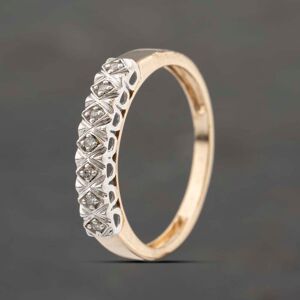Pre-Owned 9ct Yellow Gold 0.10ct Diamond Half Eternity Ring 41383375 Pre-Owned 9ct Yellow Gold 0.10ct Diamond Half Eternity Ring 41383375