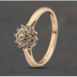 Pre-Owned 9ct Yellow Gold 0.10ct Brilliant Cut Diamond Round Cluster Ring 41383385 Pre-Owned 9ct Yellow Gold 0.10ct Brilliant Cut Diamond Round Cluster Ring 41383385