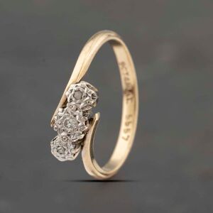 Pre-Owned Vintage Yellow Gold Brilliant Cut Diamond Twist Three Stone Ring 41383387 Pre-Owned Vintage Yellow Gold Brilliant Cut Diamond Twist Three Stone Ring 41383387