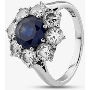 Pre-Owned Vintage White Gold Sapphire & 2.00ct Brilliant Cut Diamond Cluster Ring 414800794 Pre-Owned Vintage White Gold Sapphire & 2.00ct Brilliant Cut Diamond Cluster Ring 414800794