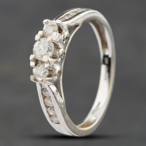 Pre-Owned 9ct White Gold Certificated 0.50ct Brilliant Cut Diamond Three Stone Ring 41481082 Pre-Owned 9ct White Gold Certificated 0.50ct Brilliant Cut Diamond Three Stone Ring 41481082