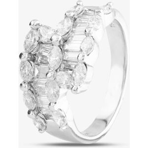 Pre-Owned 18ct White Gold 1.00ct Diamond Marquise & Baguette Cut Diamonds Crossover Ring 41481085 Pre-Owned 18ct White Gold 1.00ct Diamond Marquise & Baguette Cut Diamonds Crossover Ring 41481085