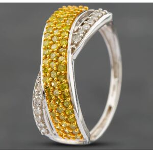 Pre-Owned 9ct Two Colour Gold 0.75ct Brilliant Cut White & Yellow Diamond Pave Twist Ring 41481144 Pre-Owned 9ct Two Colour Gold 0.75ct Brilliant Cut White & Yellow Diamond Pave Twist Ring 41481144
