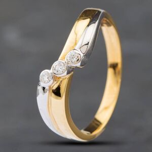 Pre-Owned 18ct Two Colour Gold Brilliant Cut Diamond Three Stone Crossover Ring 41481316 Pre-Owned 18ct Two Colour Gold Brilliant Cut Diamond Three Stone Crossover Ring 41481316