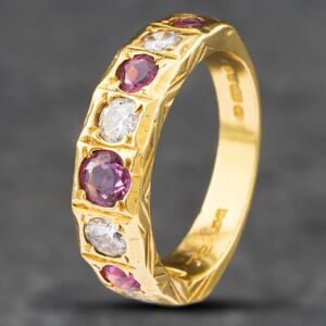 Pre-Owned Vintage 18ct Yellow Gold Ruby & Diamond Graduating Half Eternity Ring 41481361 Pre-Owned Vintage 18ct Yellow Gold Ruby & Diamond Graduating Half Eternity Ring 41481361