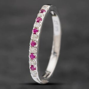 Pre-Owned 9ct White Gold 0.14ct Ruby & 0.15ct Diamond Half Eternity Ring 41481490 Pre-Owned 9ct White Gold 0.14ct Ruby & 0.15ct Diamond Half Eternity Ring 41481490