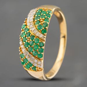 Pre-Owned 9ct Yellow Gold 0.51ct Emerald & 0.18ct Single Cut Diamond Dress Ring 41481556 Pre-Owned 9ct Yellow Gold 0.51ct Emerald & 0.18ct Single Cut Diamond Dress Ring 41481556