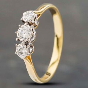 Pre-Owned Vintage Yellow Gold 0.30ct Brilliant Cut Diamond Three Stone Ring 41481650 Pre-Owned Vintage Yellow Gold 0.30ct Brilliant Cut Diamond Three Stone Ring 41481650