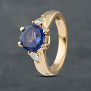 Pre-Owned 14ct Yellow Gold Tanzanite & 0.25ct Pear Cut Diamond Three Stone Ring 41481782 Pre-Owned 14ct Yellow Gold Tanzanite & 0.25ct Pear Cut Diamond Three Stone Ring 41481782