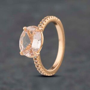 Pre-Owned 18ct Rose Gold Morganite & Brilliant Cut Diamond Oval Shoulder Set Solitaire Ring 41481826 Pre-Owned 18ct Rose Gold Morganite & Brilliant Cut Diamond Oval Shoulder Set Solitaire Ring 41481826