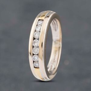 Pre-Owned 18ct Two Colour Gold 0.25ct Brilliant Cut Diamond Channel Set Half Eternity Ring 41481847 Pre-Owned 18ct Two Colour Gold 0.25ct Brilliant Cut Diamond Channel Set Half Eternity Ring 41481847
