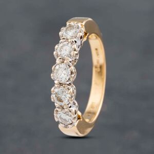 Pre-Owned 18ct Yellow Gold 1.00ct Brilliant Cut Diamond Five Stone 8 Claw Half Eternity Ring 41481850 Pre-Owned 18ct Yellow Gold 1.00ct Brilliant Cut Diamond Five Stone 8 Claw Half Eternity Ring 41481850