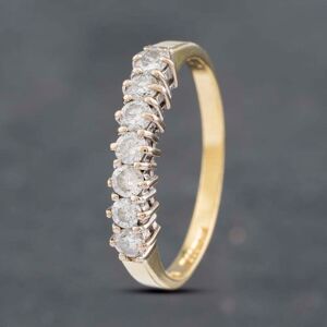 Pre-Owned 18ct Yellow Gold 0.35ct Brilliant Cut Diamond 7 Stone Half Eternity Ring 41481858 Pre-Owned 18ct Yellow Gold 0.35ct Brilliant Cut Diamond 7 Stone Half Eternity Ring 41481858