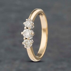 Pre-Owned 9ct Yellow Gold 0.50ct Brilliant Cut Diamond Three Stone Ring 41481886 Pre-Owned 9ct Yellow Gold 0.50ct Brilliant Cut Diamond Three Stone Ring 41481886