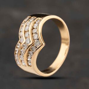 Pre-Owned 18ct Yellow Gold 1.00ct Brilliant Cut Diamond Half Wishbone Ring 41482001 Pre-Owned 18ct Yellow Gold 1.00ct Brilliant Cut Diamond Half Wishbone Ring 41482001