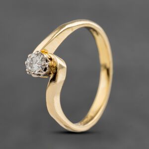 Pre-Owned 18ct Yellow Gold 0.15ct Brilliant Cut Diamond Twist Solitaire Ring 41482010 Pre-Owned 18ct Yellow Gold 0.15ct Brilliant Cut Diamond Twist Solitaire Ring 41482010