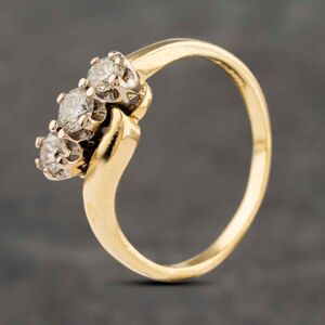 Pre-Owned 18ct Yellow Gold 0.50ct Brilliant Cut Diamond Twist Three Stone Ring 41482052 Pre-Owned 18ct Yellow Gold 0.50ct Brilliant Cut Diamond Twist Three Stone Ring 41482052