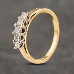 Pre-Owned 18ct Yellow Gold 0.75ct Princess Cut Diamond Five Stone Ring 41482054 Pre-Owned 18ct Yellow Gold 0.75ct Princess Cut Diamond Five Stone Ring 41482054