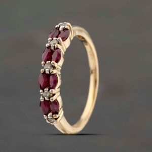 Pre-Owned 14ct Yellow Gold Ruby & 0.10ct Diamond Dress Ring 41482122 Pre-Owned 14ct Yellow Gold Ruby & 0.10ct Diamond Dress Ring 41482122