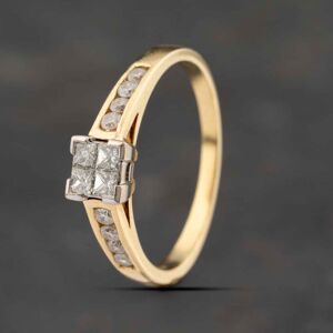 Pre-Owned 18ct Yellow Gold 0.50ct Diamond With Diamond Set Shoulders Four Stone Ring 41482130 Pre-Owned 18ct Yellow Gold 0.50ct Diamond With Diamond Set Shoulders Four Stone Ring 41482130