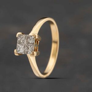 Pre-Owned 18ct Yellow Gold 0.75ct Diamond Tension Set Four Stone Ring 41482132 Pre-Owned 18ct Yellow Gold 0.75ct Diamond Tension Set Four Stone Ring 41482132
