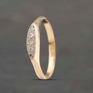 Pre-Owned Vintage Yellow Gold 0.12ct Diamond Gradulated Five Stone Ring 41482162 Pre-Owned Vintage Yellow Gold 0.12ct Diamond Gradulated Five Stone Ring 41482162