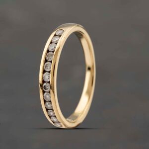 Pre-Owned 18ct Yellow Gold 0.25ct Brilliant Cut Diamond Channel Set Half Eternity Ring 41482167 Pre-Owned 18ct Yellow Gold 0.25ct Brilliant Cut Diamond Channel Set Half Eternity Ring 41482167