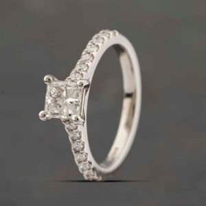 Pre-Owned Platinum Certificated 0.70ct Square Modified Brilliant Cut Diamond Shoulder Set Solitaire Ring 41482172 Pre-Owned Platinum Certificated 0.70ct Square Modified Brilliant Cut Diamond Shoulder Set Solitaire Ring 41482172