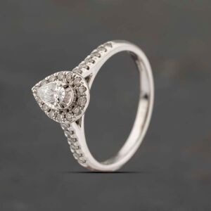 Pre-Owned 9ct White Gold 0.50ct Pear Cut Diamond Cluster Ring 41482176 Pre-Owned 9ct White Gold 0.50ct Pear Cut Diamond Cluster Ring 41482176