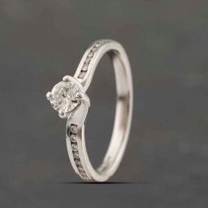 Pre-Owned Platinum Certificated 0.33ct Brilliant Cut Diamond Shoulder Set Solitaire Ring 41482177 Pre-Owned Platinum Certificated 0.33ct Brilliant Cut Diamond Shoulder Set Solitaire Ring 41482177