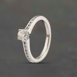 Pre-Owned Platinum Certificated 0.36ct Brilliant Cut Diamond Shoulder Set Solitaire Ring 41482180 Pre-Owned Platinum Certificated 0.36ct Brilliant Cut Diamond Shoulder Set Solitaire Ring 41482180