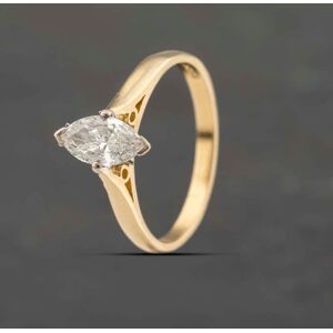 Pre-Owned 18ct Yellow Gold Certificated 0.50ct Marquise Cut Diamond Solitaire Ring 41482181 Pre-Owned 18ct Yellow Gold Certificated 0.50ct Marquise Cut Diamond Solitaire Ring 41482181