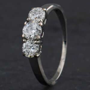 Pre-Owned 18ct White Gold 0.75ct Brilliant Cut Diamond Three Stone Ring 4148698 Pre-Owned 18ct White Gold 0.75ct Brilliant Cut Diamond Three Stone Ring 4148698