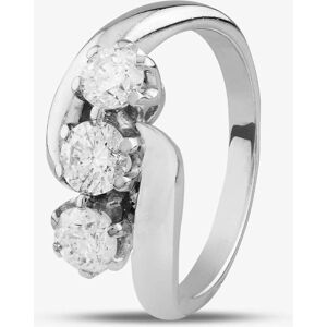 Pre-Owned 18ct White Gold 1.00ct Brilliant Cut Diamond Twist Three Stone Ring 4148962 Pre-Owned 18ct White Gold 1.00ct Brilliant Cut Diamond Twist Three Stone Ring 4148962