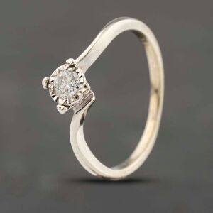 Pre-Owned 9ct Yellow Gold 0.15ct Brilliant Cut Diamond Twist Solitaire Ring 41671579 Pre-Owned 9ct Yellow Gold 0.15ct Brilliant Cut Diamond Twist Solitaire Ring 41671579