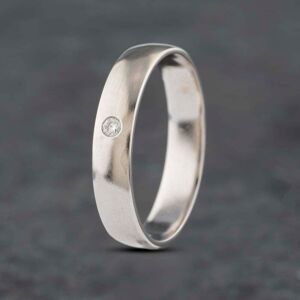 Pre-Owned 14ct White Gold Brilliant Cut Diamond Set Court Shape Matt Textured 5mm Wedding Ring 41871357 Pre-Owned 14ct White Gold Brilliant Cut Diamond Set Court Shape Matt Textured 5mm Wedding Ring 41871357