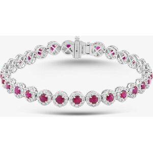 Pre-Owned 14ct White Gold 4.75ct Ruby & 3.00ct Brilliant Cut Diamond Cluster 7.5 Inch Bracelet 43071006 Pre-Owned 14ct White Gold 4.75ct Ruby & 3.00ct Brilliant Cut Diamond Cluster 7.5 Inch Bracelet 43071006