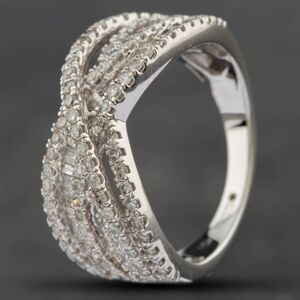 Pre-Owned 9ct White Gold 1.00ct Baguette & Brilliant Cut Diamond Crossover Ring 43091019 Pre-Owned 9ct White Gold 1.00ct Baguette & Brilliant Cut Diamond Crossover Ring 43091019