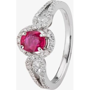 Pre-Owned 18ct White Gold 0.75ct Ruby & 0.45ct Diamond Ornate Ring 4312076 Pre-Owned 18ct White Gold 0.75ct Ruby & 0.45ct Diamond Ornate Ring 4312076