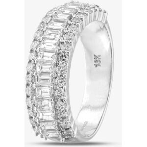 Pre-Owned 18ct White Gold Baguette & Brilliant Cut Diamond Three Row Ring 43121082 Pre-Owned 18ct White Gold Baguette & Brilliant Cut Diamond Three Row Ring 43121082