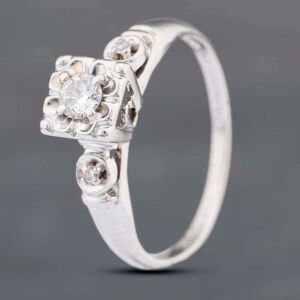 Pre-Owned 9ct White Gold 0.17ct Brilliant Cut Diamond Solitaire Ring 43121104 Pre-Owned 9ct White Gold 0.17ct Brilliant Cut Diamond Solitaire Ring 43121104