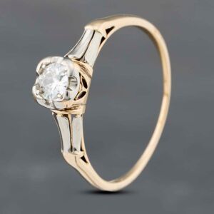 Pre-Owned 9ct Two Colour Gold 0.22ct Brilliant Cut Diamond Solitaire Ring 43121153 Pre-Owned 9ct Two Colour Gold 0.22ct Brilliant Cut Diamond Solitaire Ring 43121153