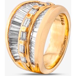 Pre-Owned 18ct Yellow Gold Baguette Cut Diamond Three Row Graduated Pave Band Ring 43121167 Pre-Owned 18ct Yellow Gold Baguette Cut Diamond Three Row Graduated Pave Band Ring 43121167