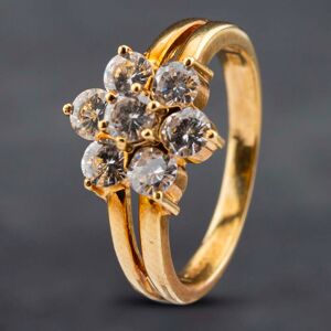 Pre-Owned 18ct Yellow Gold 1.04ct Brilliant Cut Diamond Seven Stone Cluster Ring 43121191 Pre-Owned 18ct Yellow Gold 1.04ct Brilliant Cut Diamond Seven Stone Cluster Ring 43121191