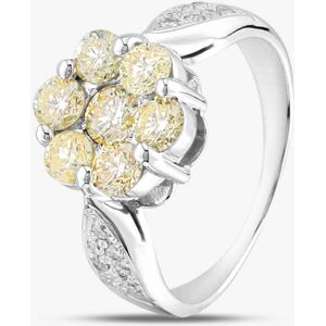 Pre-Owned 18ct White Gold 1.70ct Brilliant Cut Fancy Yellow Diamond Round Seven Stone Cluster Ring 43121192 Pre-Owned 18ct White Gold 1.70ct Brilliant Cut Fancy Yellow Diamond Round Seven Stone Cluster Ring 43121192