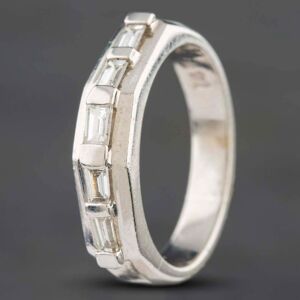 Pre-Owned 14ct White Gold 0.50ct Baguette Cut Diamond Five Stone Ring 4312155223 Pre-Owned 14ct White Gold 0.50ct Baguette Cut Diamond Five Stone Ring 4312155223