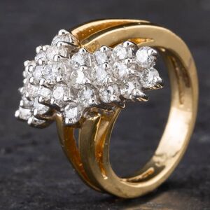 Pre-Owned 14ct Yellow Gold 1.50ct Brilliant Cut Diamond Multi Stone Cluster Ring 4312168 Pre-Owned 14ct Yellow Gold 1.50ct Brilliant Cut Diamond Multi Stone Cluster Ring 4312168