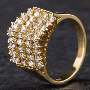 Pre-Owned 14ct Yellow Gold 1.25ct Brilliant Cut Diamond 7 Row Pyramid Design Cluster Ring 4312174 Pre-Owned 14ct Yellow Gold 1.25ct Brilliant Cut Diamond 7 Row Pyramid Design Cluster Ring 4312174