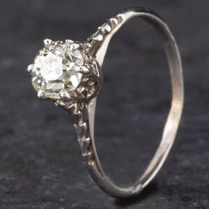 Pre-Owned Vintage White Gold 0.70ct Old Cut Diamond Solitaire Ring 4312192 Pre-Owned Vintage White Gold 0.70ct Old Cut Diamond Solitaire Ring 4312192